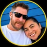 Nat and Stuart together, framed by a yellow ring